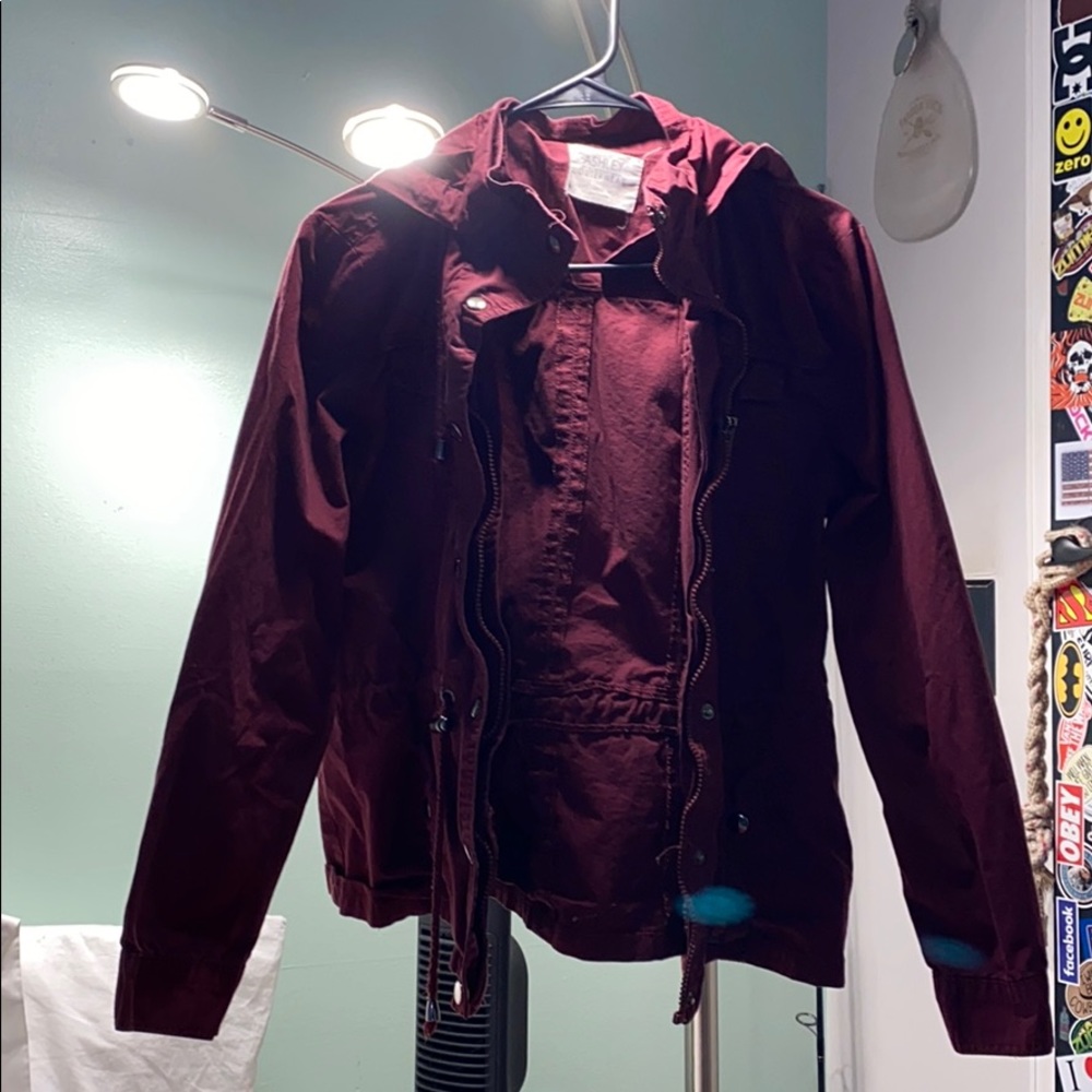 Burgundy Zip Up Jacket